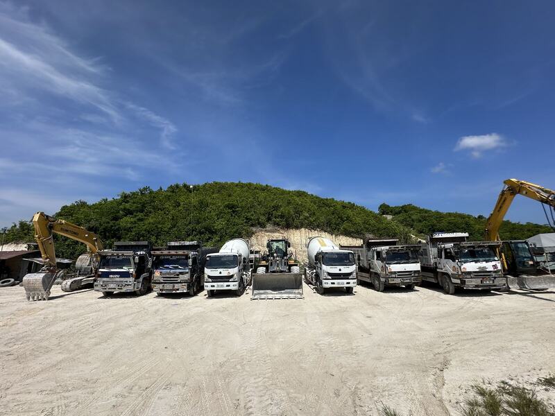 Full heavy equipment fleet lined up