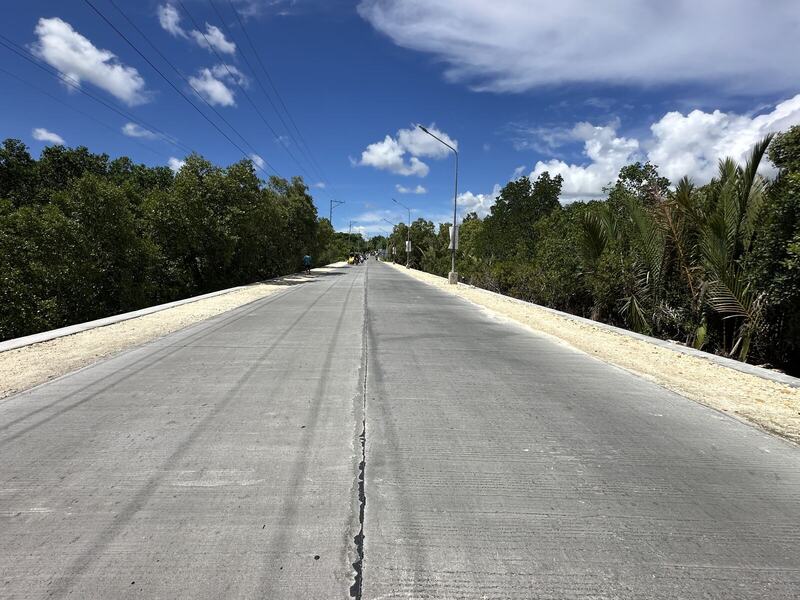 Finished concrete roadway