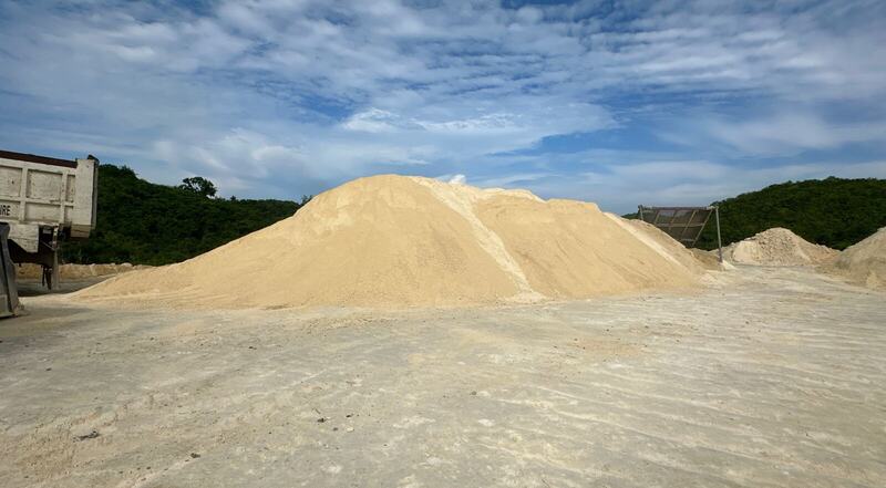 Aggregate stockpiles ready for project delivery
